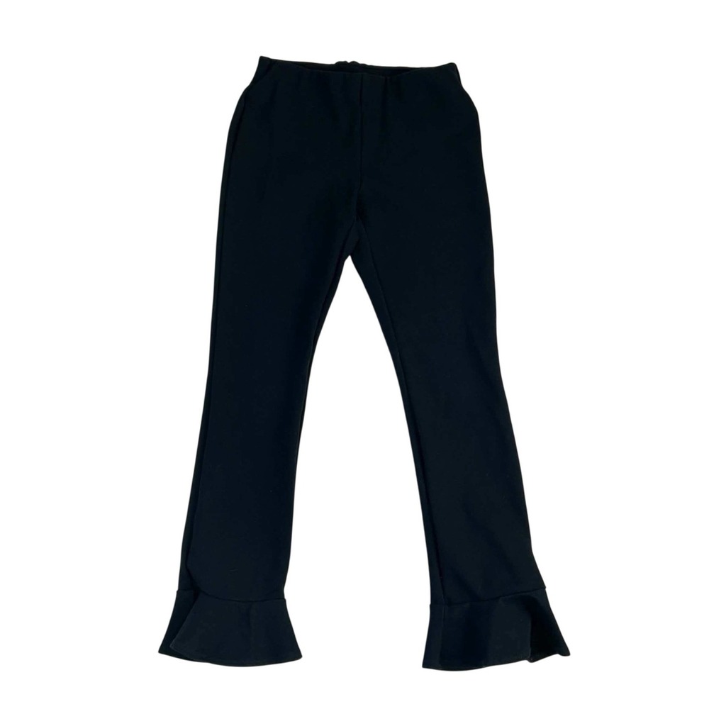 Lilly Pulitzer Women's Nira Black Ruffle Hem Flare Leggings Ponte Pants XS